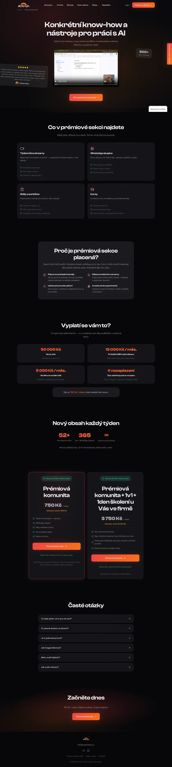 Prémiová komunita | Před redesignem