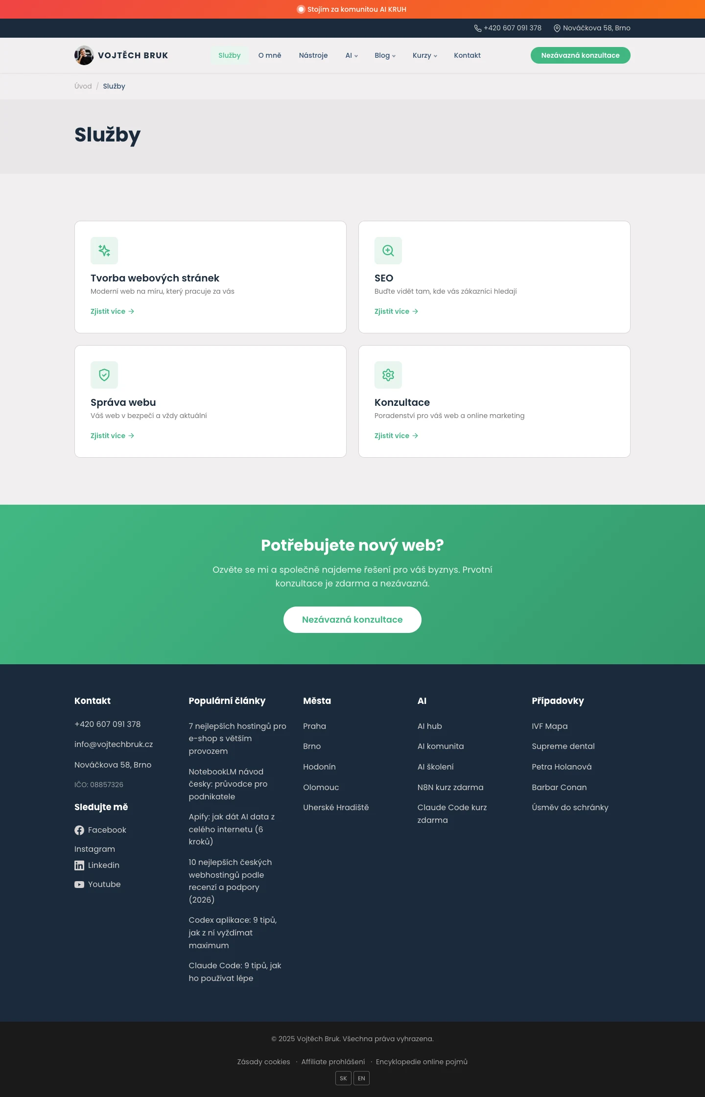 Služby | Před redesignem